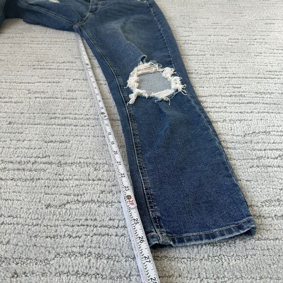 Indigo Reign Ripped Jeans Distressed Womens Size 7 (27) High Rise Straight Leg - Picture 10 of 12